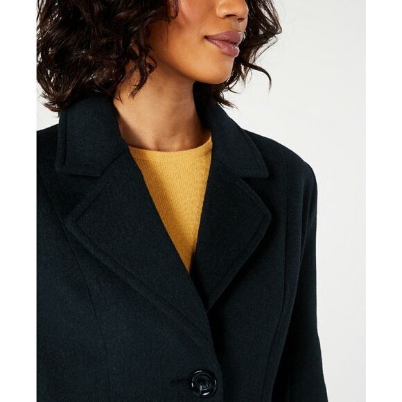 New! FORECASTER of Boston Lambswool-Blend Maxi Long Coat Navy Blue Size 16 - Picture 4 of 4